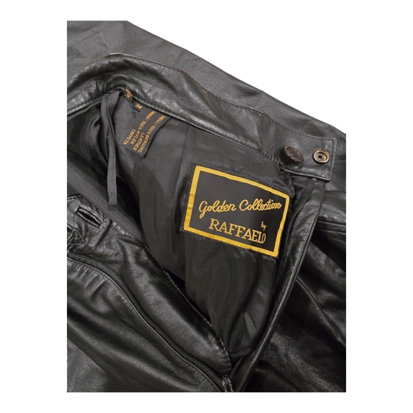 Vintage Golden Collection by Raffaelo Leather pants, size 34, black - Picture 3 of 4